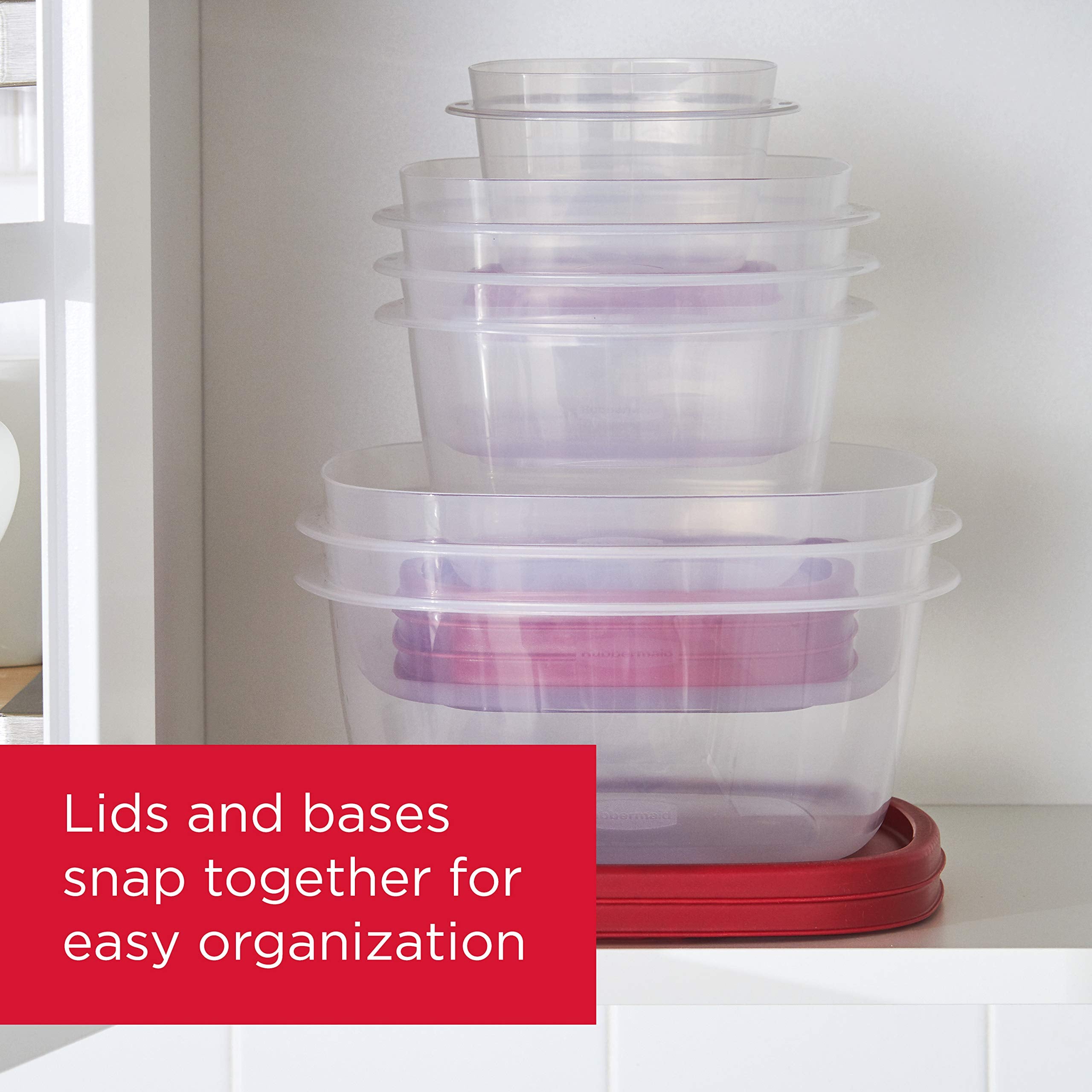Rubbermaid 16 Piece Set (8 Containers & 8 Lids) Food Storage Containers With Lids And Steam Vents